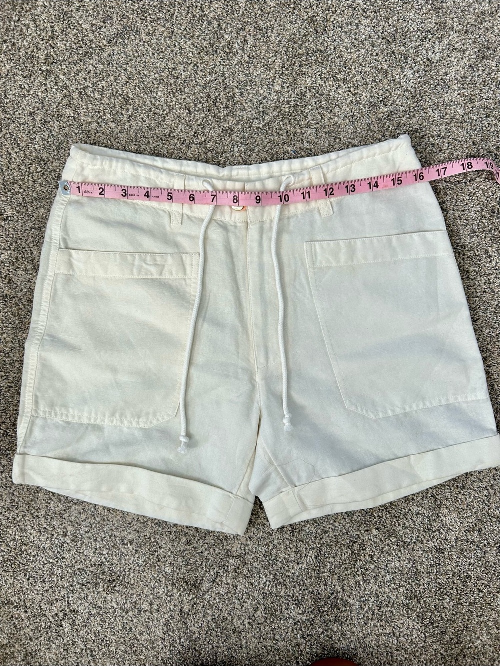 Sundance Cream High-Waist Drawstring Utility Shorts - Picture 5 of 6